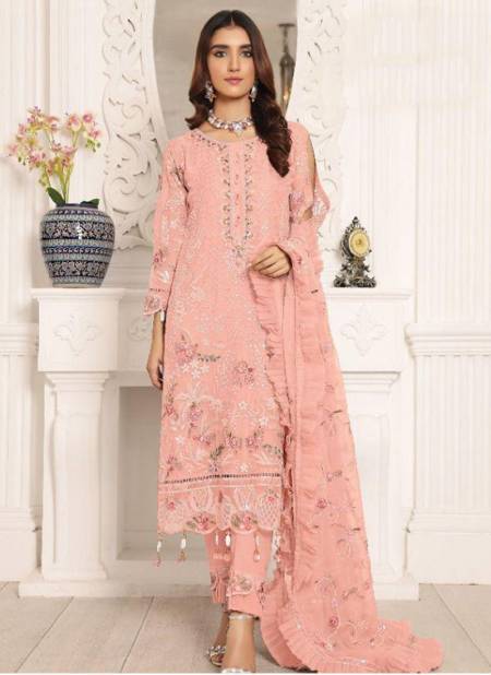 Light Pink Colour ALK ALIZEH 1 Heavy Designer Fancy Festive Wear Georgette Pakistani Suits Collection 117-E